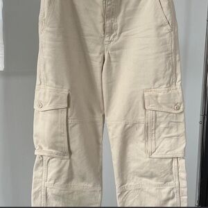 TNA Cream Buttoned Pants